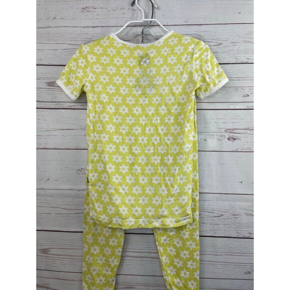 KicKee Pants Yellow Floral Pajamas 4T - Picture 3 of 7